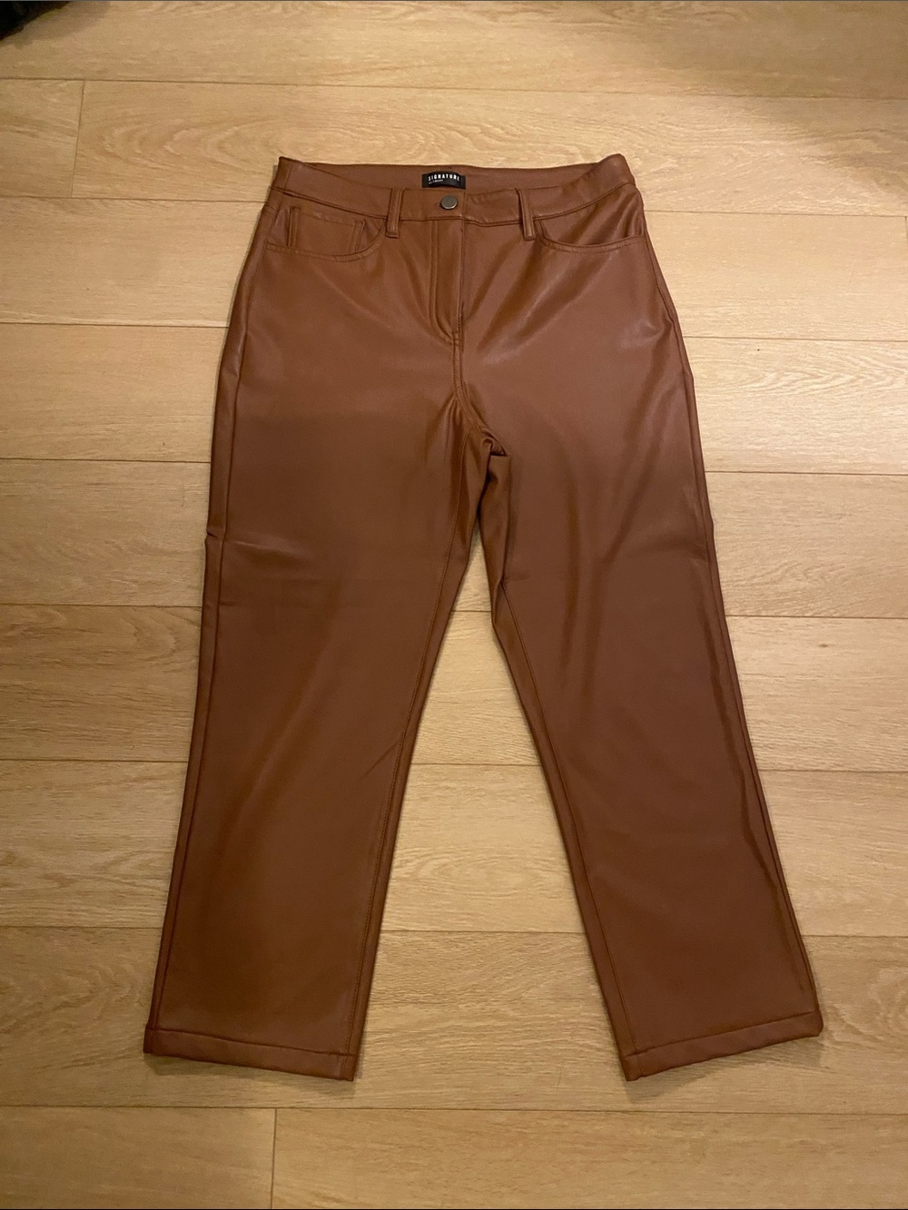 Brown pleather pants